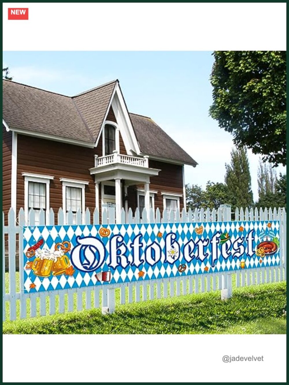 Oktoberfest Banner for Fence 1.96x9.8 Ft Polyester Party Decoration